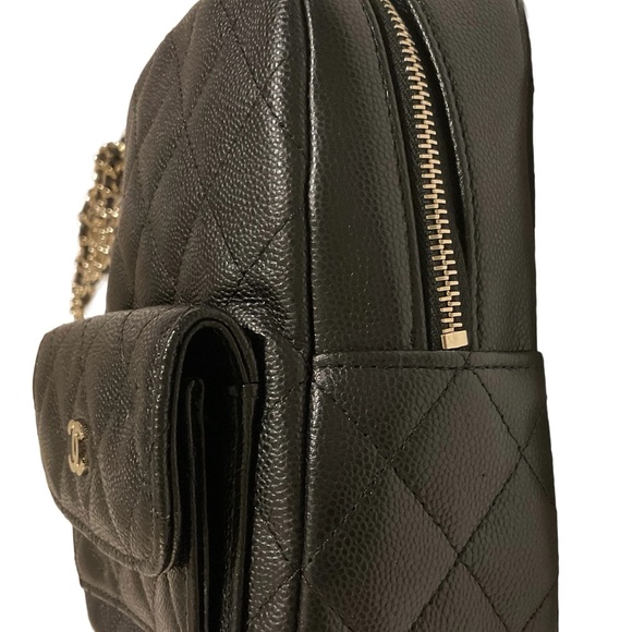 ❌SOLD ELSEWHERE❌ CHANEL NEW Mini Classic Backpack/Crossbody Black Caviar Leather - Picture 12 of 17